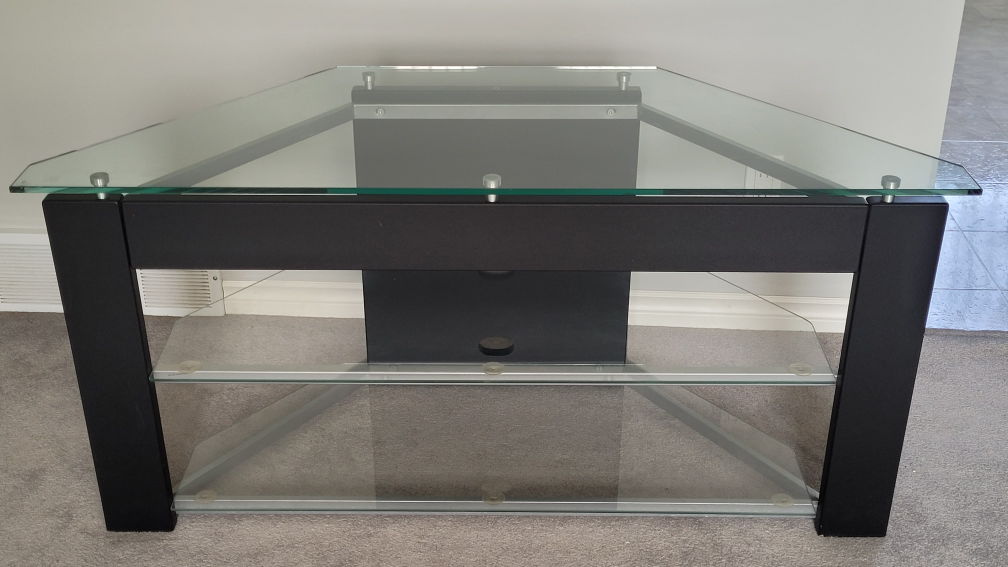Corner TV Stand with Glass Shelves - photo 3