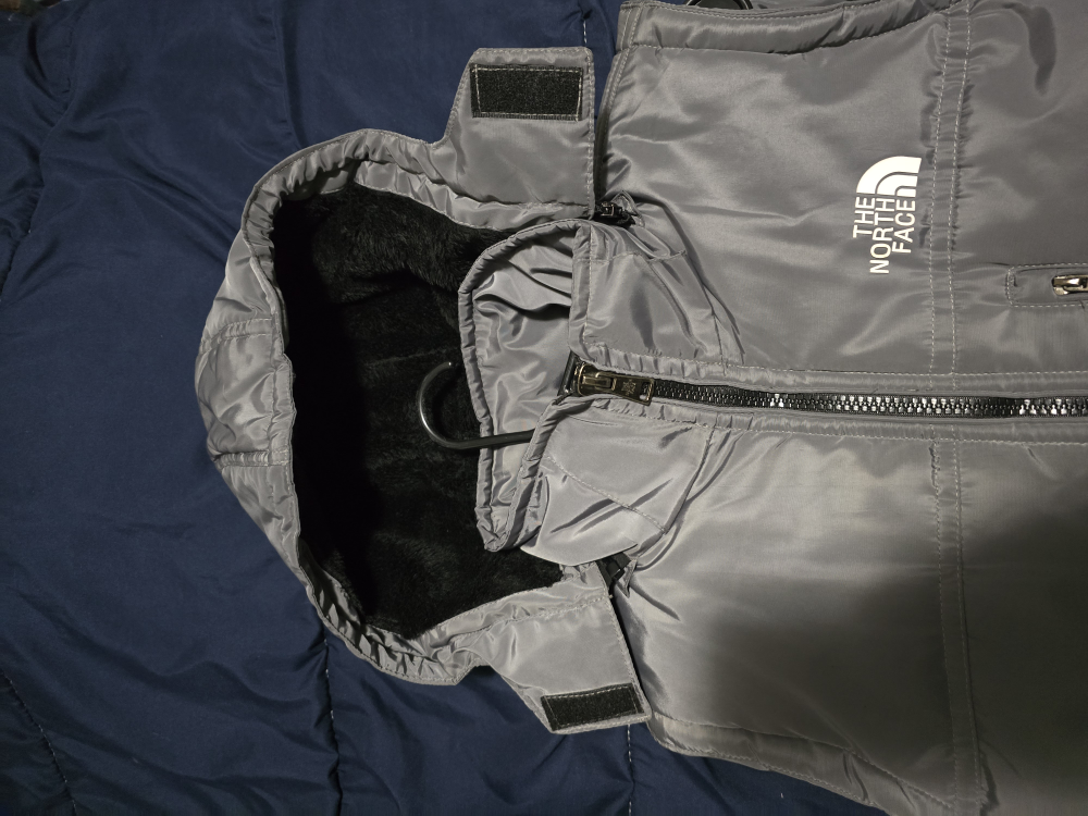 The North Face Grey Puffer Vest with Detachable Hood - photo 2