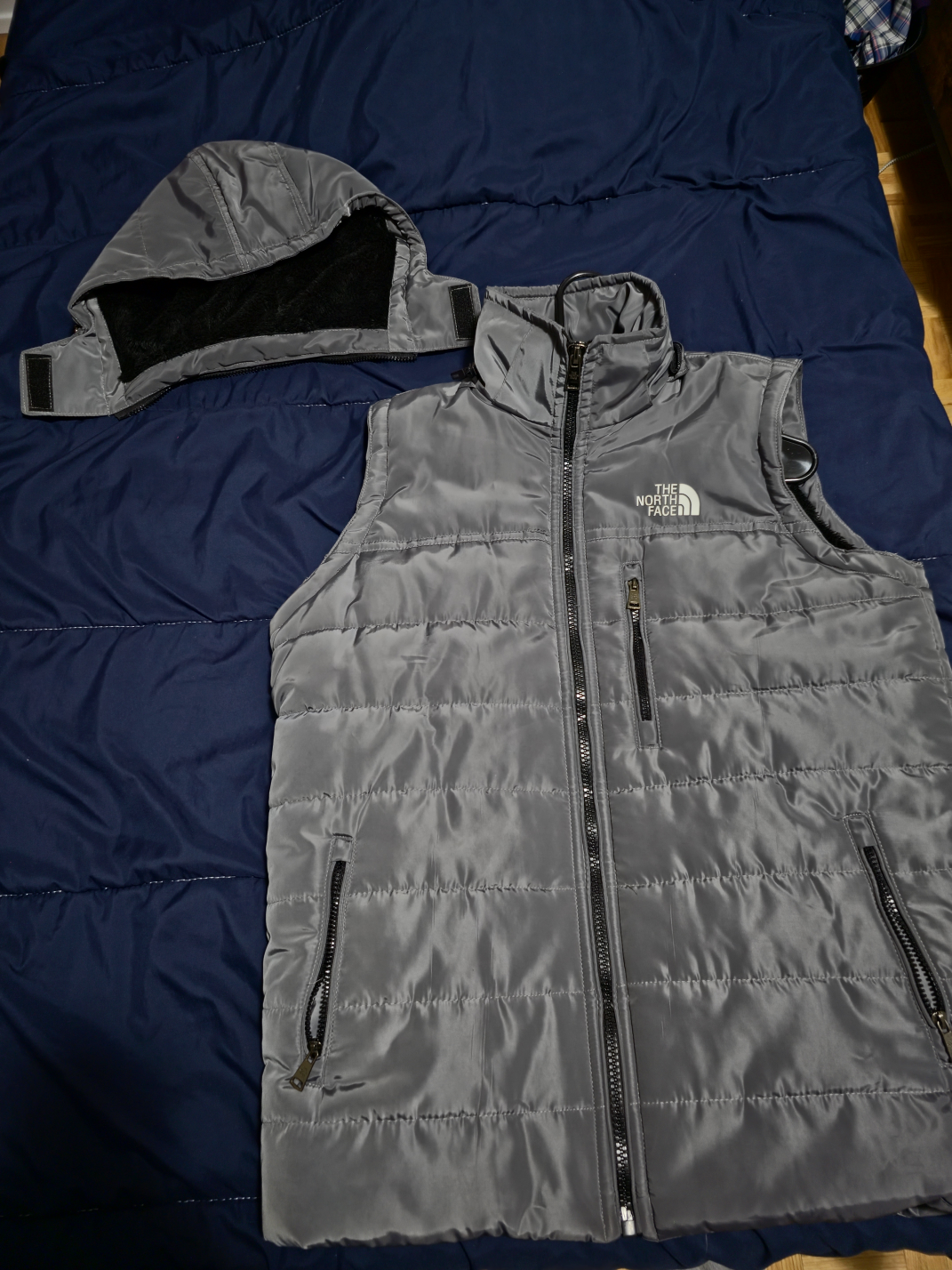The North Face Grey Puffer Vest with Detachable Hood - photo 4