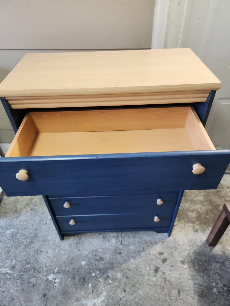Five-Drawer Chest of Drawers - Blue and Beige - photo 4