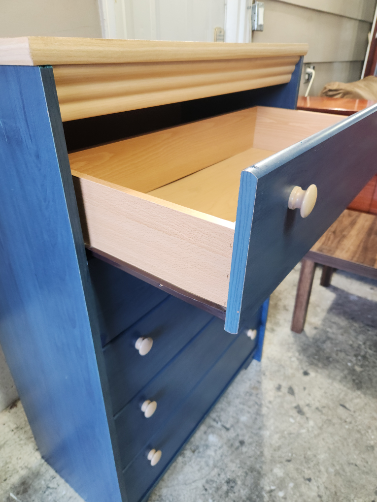Five-Drawer Chest of Drawers - Blue and Beige - photo 5