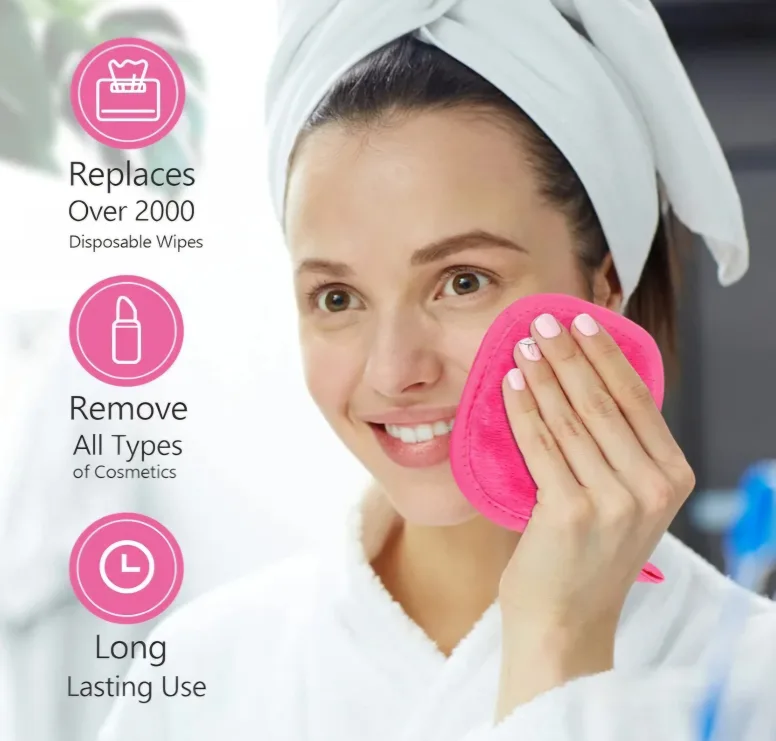 NEW Reusable Makeup Remover Cloths - Pink & Purple image indicator(6)