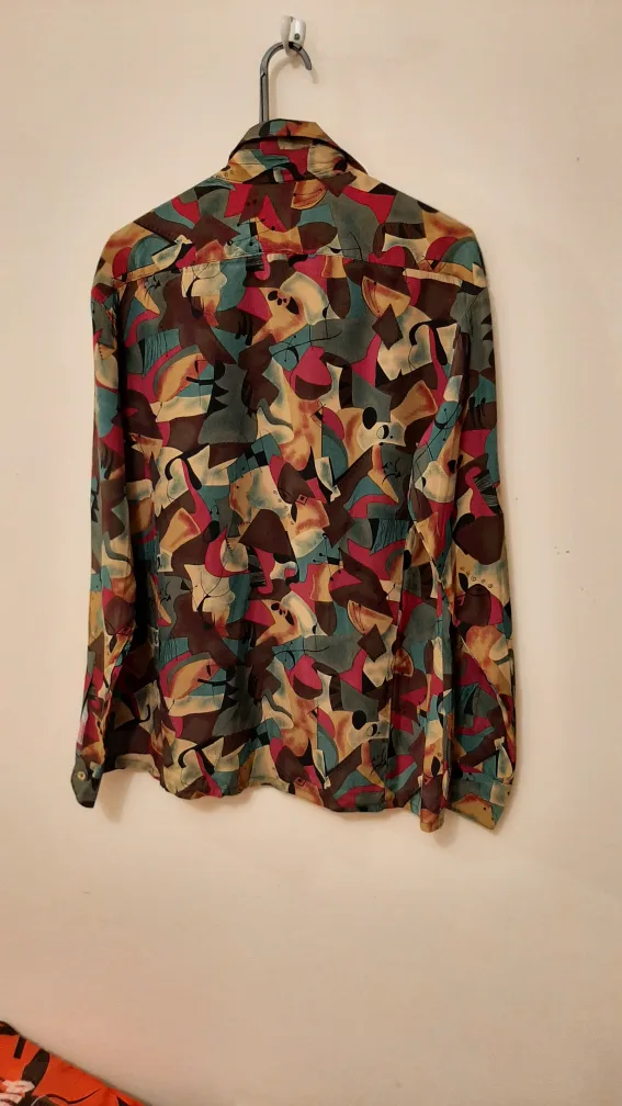 Abstract Print Long Sleeve Button Up Shirt image indicator(3)