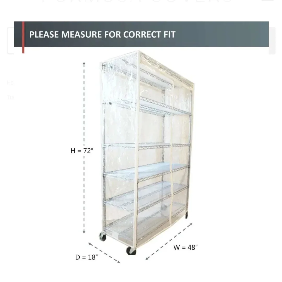 Formosa Covers Clear PVC Shelving Cover 48.5"Wx18.5"Dx72"H image indicator(2)