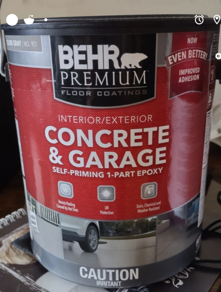 Behr unopened concrete silver grey paint