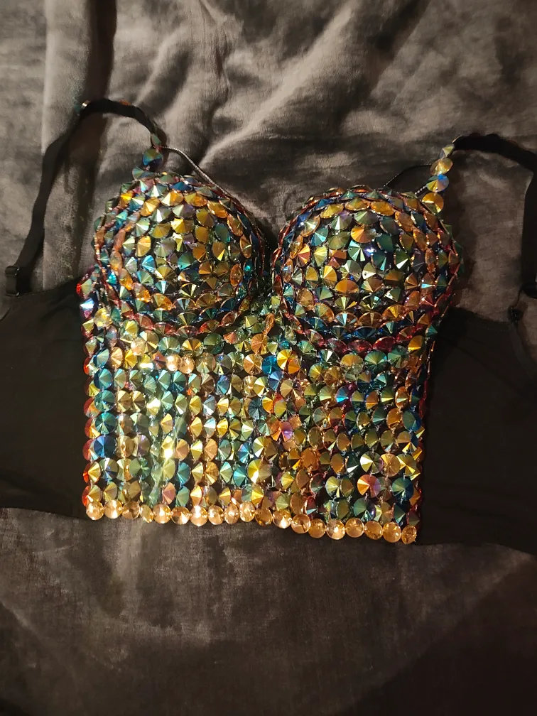 Rhinestone embellished corset top image indicator(2)