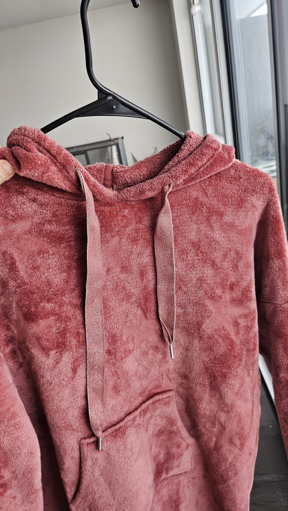 Dusty Rose Fuzzy Hoodie Dress