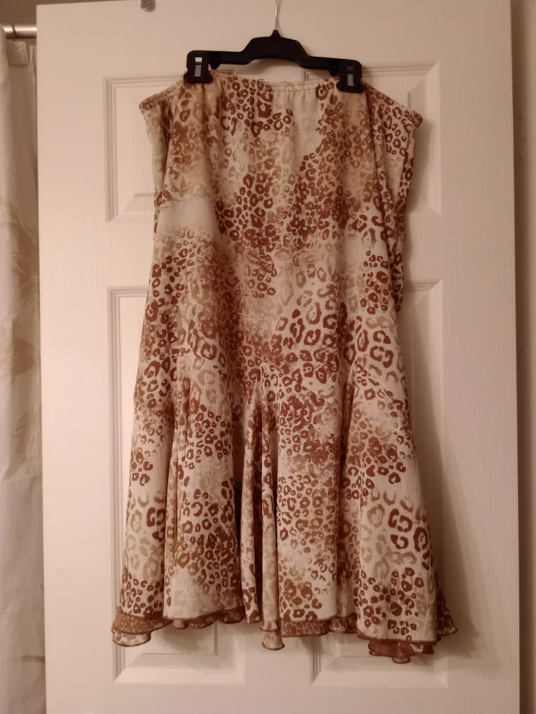 Women's Brown and Beige Animal Print A-Line Skirt image indicator(2)