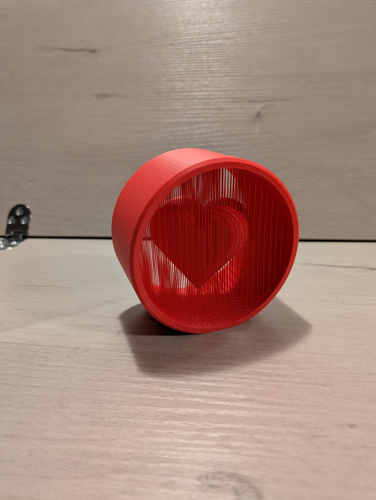 3D Printed Red Heart Figurine