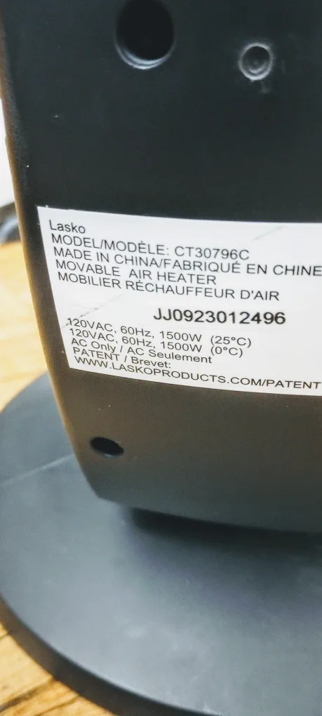 LASKO Tower Ceramic Heater with Remote . Model: CT 30796 image indicator(6)