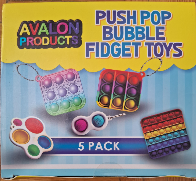 Avalon Products 5 Pack Push Pop Bubble Fidget Toys
