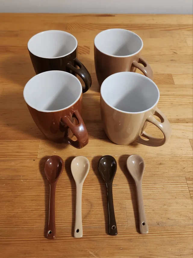 Ceramic Coffee Mugs with Spoons - Home & Kitchen 🏈 image indicator(3)