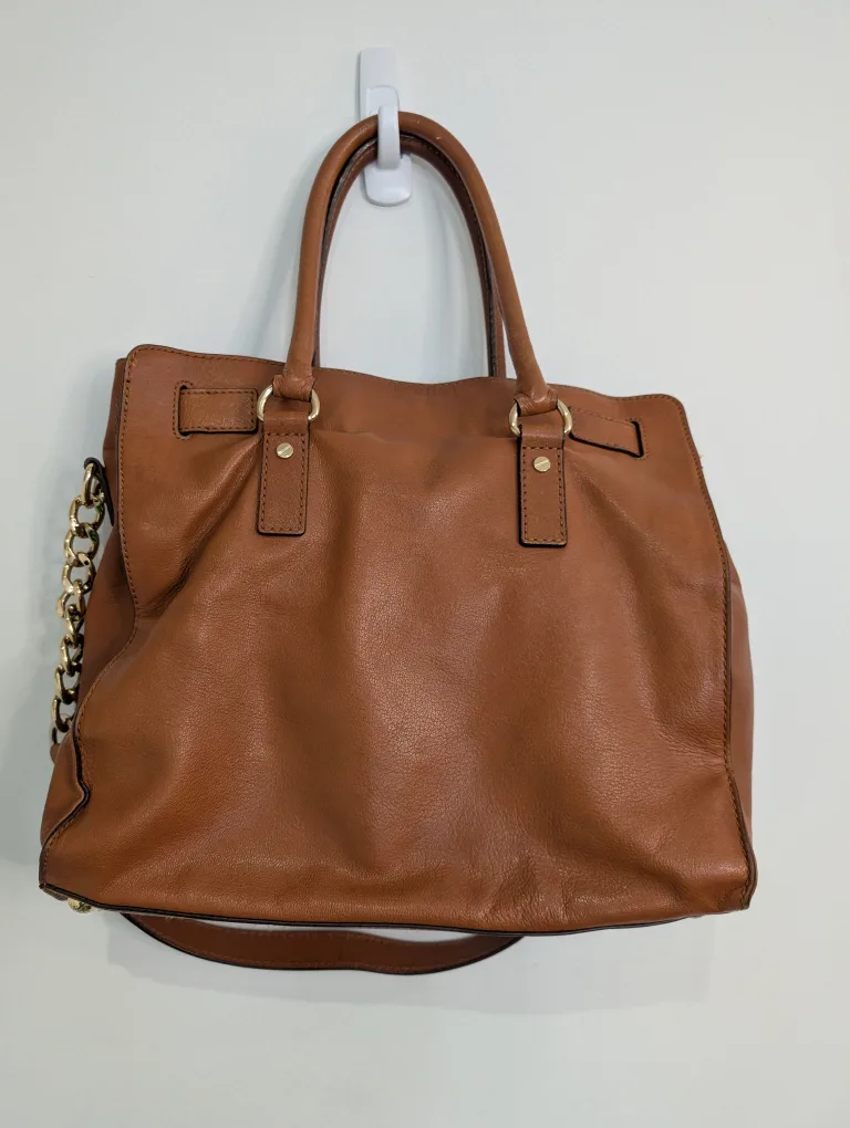 Michael Kors Hamilton Large Brown Leather Satchel image indicator(2)