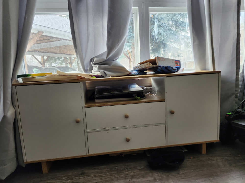White and Wood Media Console