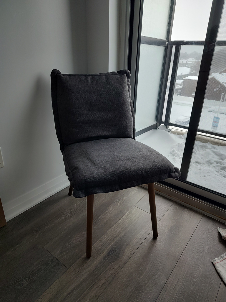 IKEA KLINTEN chairs Dark Grey Fabric with Wooden Legs