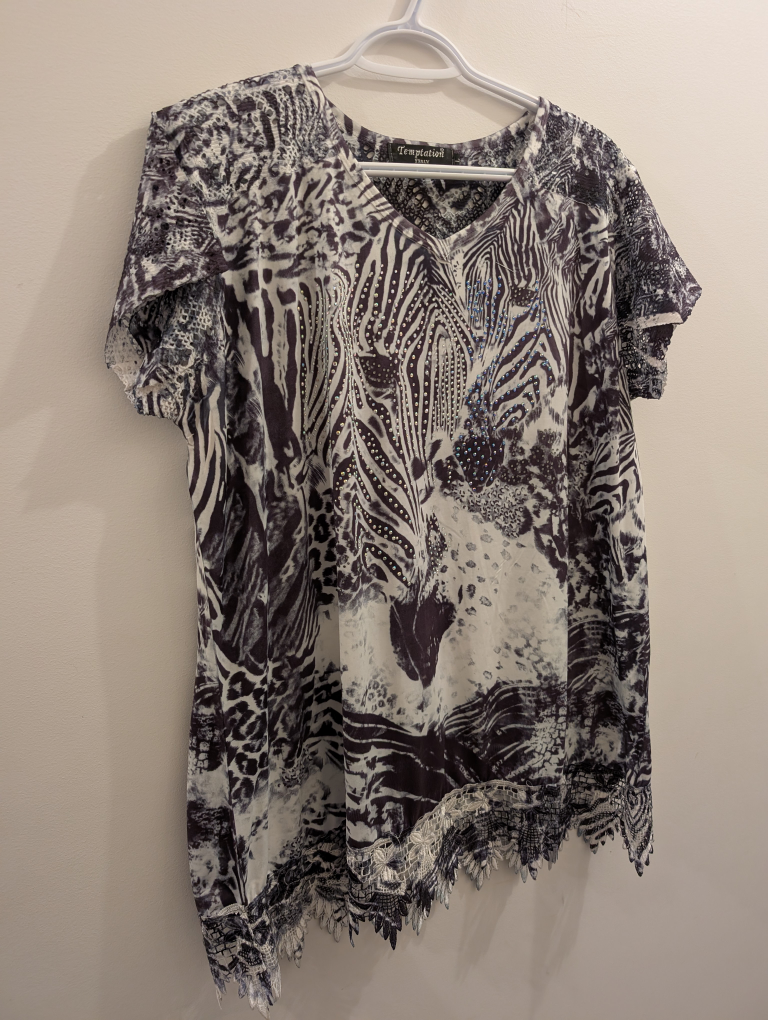 Temptation Womens Zebra Print Top