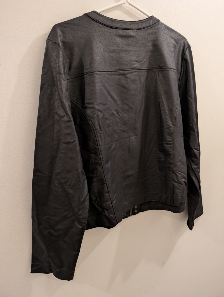 TRENDY Black Faux Leather Jacket - photo 3