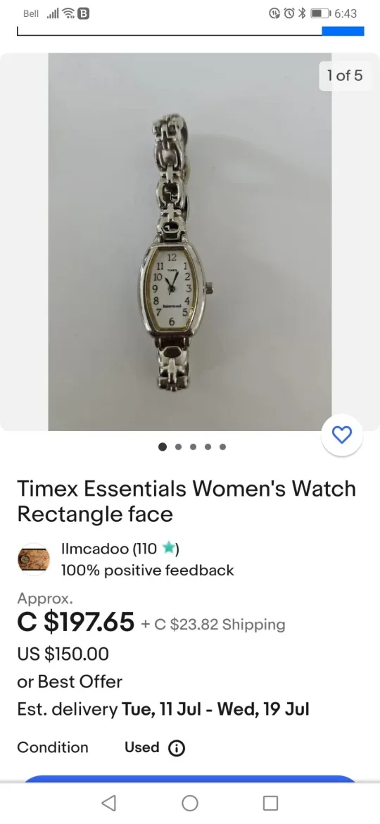 Vintage Timex Women's Watch with Chain Bracelet image indicator(7)
