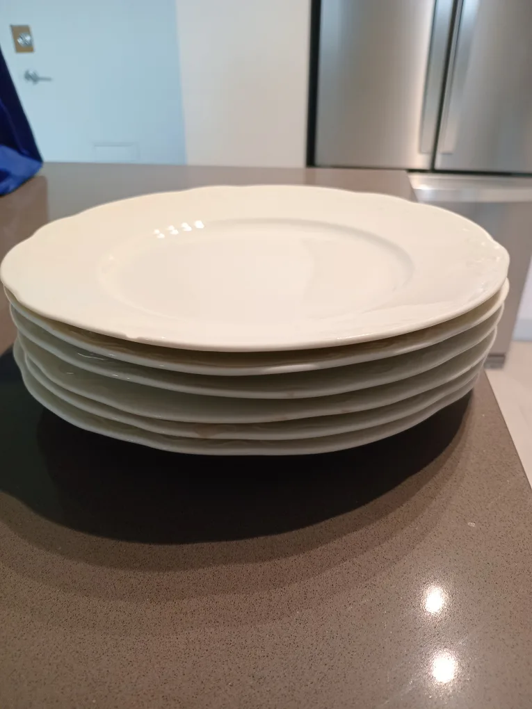 Set of six white dinner plates image indicator(2)