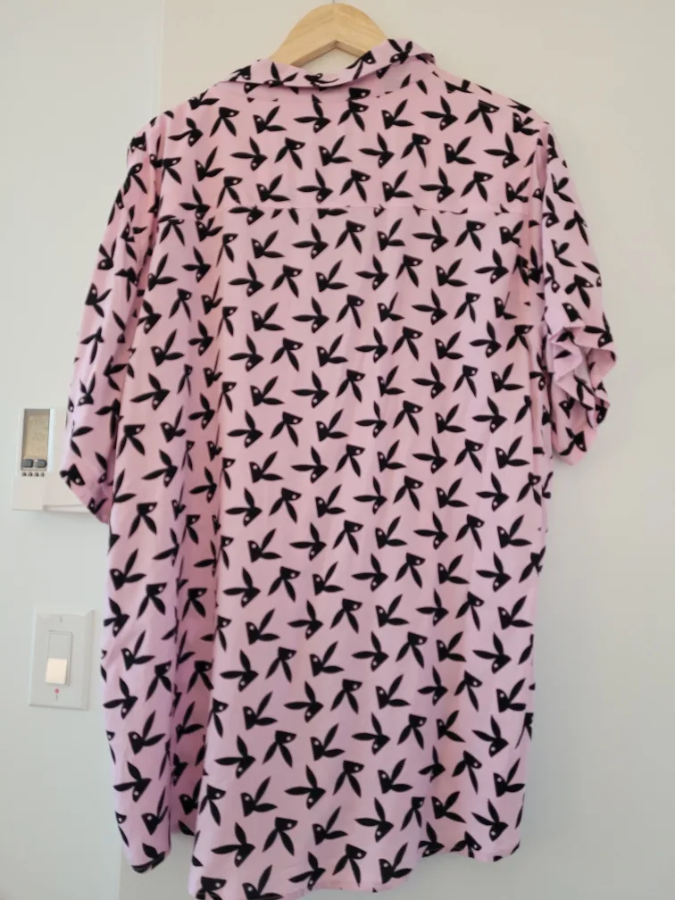 Playboy Pink Bunny Button-Down Shirt - Size XL image indicator(2)