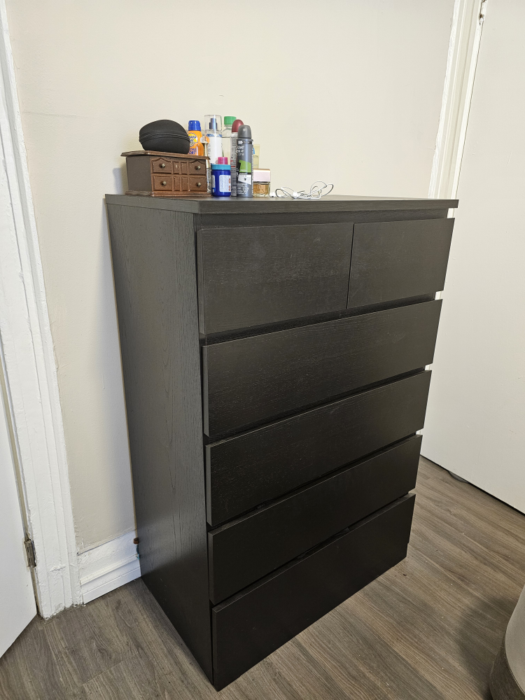 IKEA MALM 6-Drawer Chest, dark brown