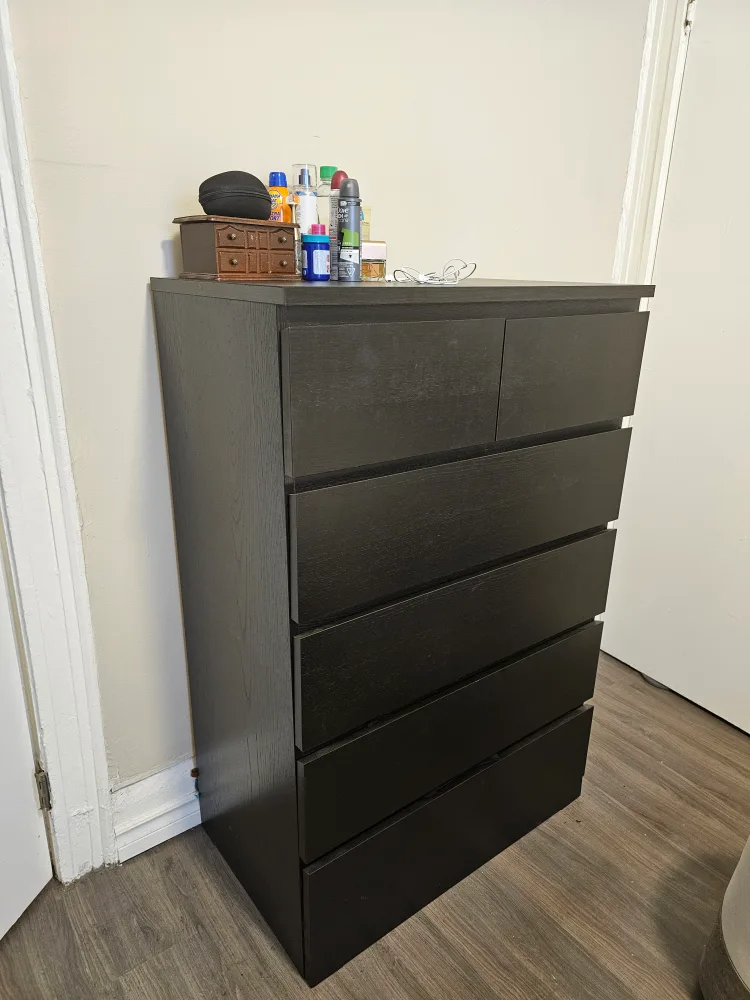 IKEA MALM 6-Drawer Chest, dark brown thumbnail