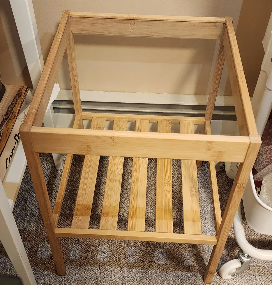 IKEA NESNA Nightstand/Side Table | 36x35x45 cm | Bamboo, Glass image indicator(5)