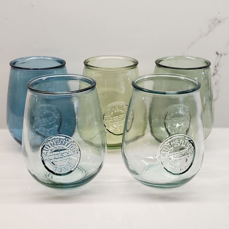 Set of Five Authentic 100% Recycled Glass Tumblers - photo 2