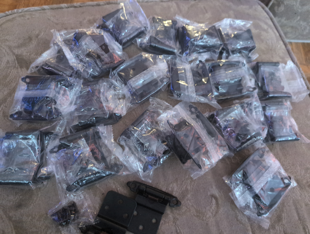 Bulk Lot of Black Cabinet Hinges