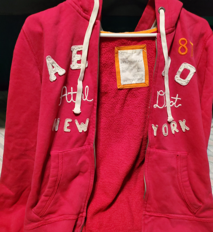 Aeropostale Zip-Up Hoodie - Red and Blue