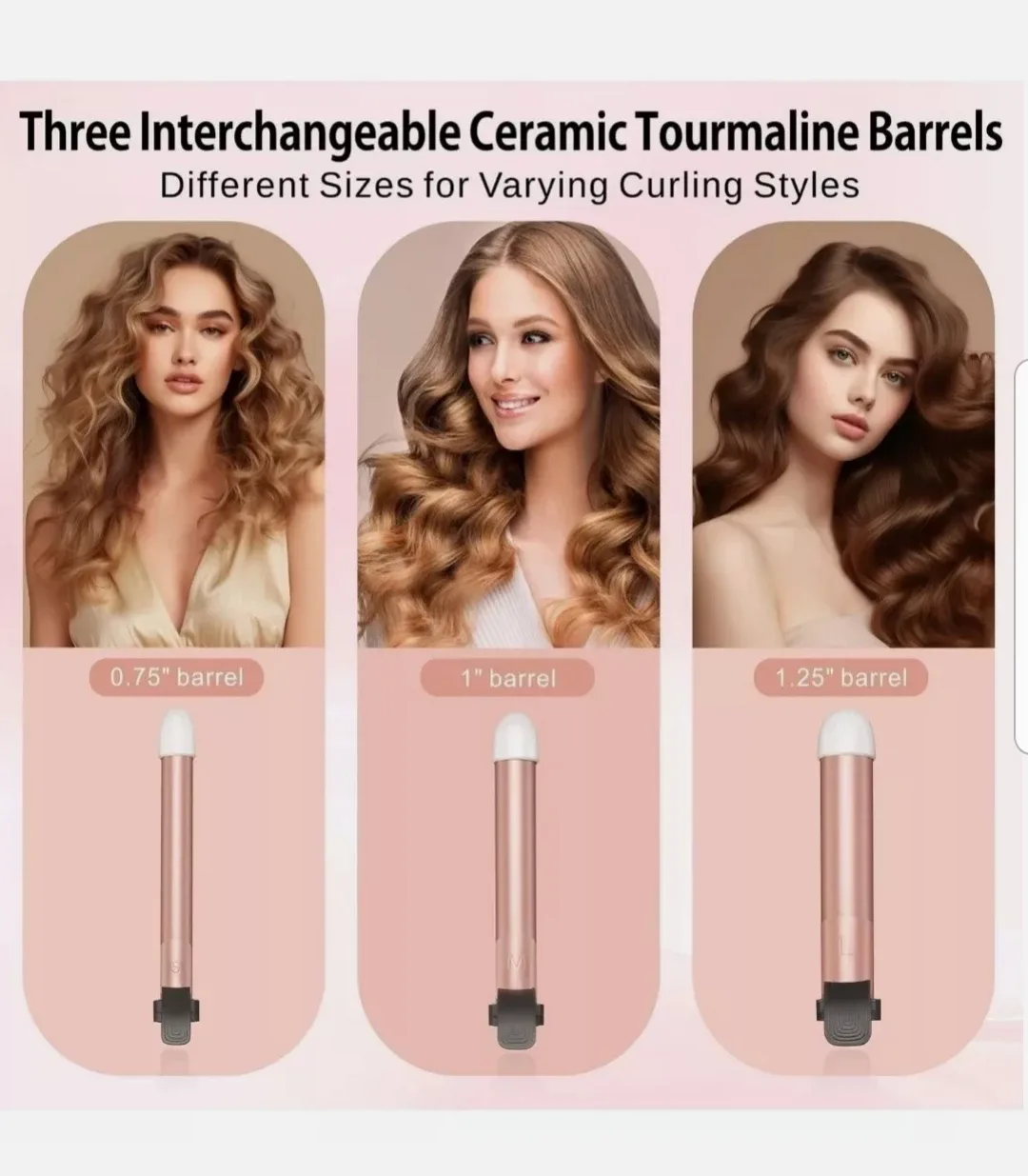 3-in-1 Automatic Hair Curler With 3 Size Wands brand new image indicator(3)