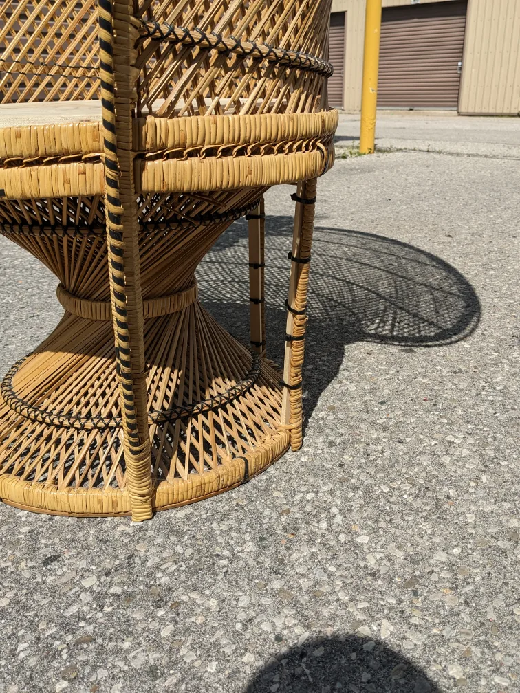 Pair of Vintage Wicker Peacock Chairs image indicator(3)