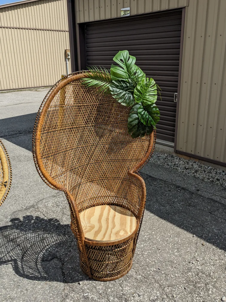 Pair of Vintage Wicker Peacock Chairs image indicator(4)