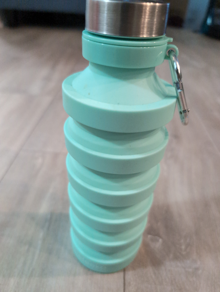 Collapsible Silicone Water Bottle - Mint Green #freecycle
