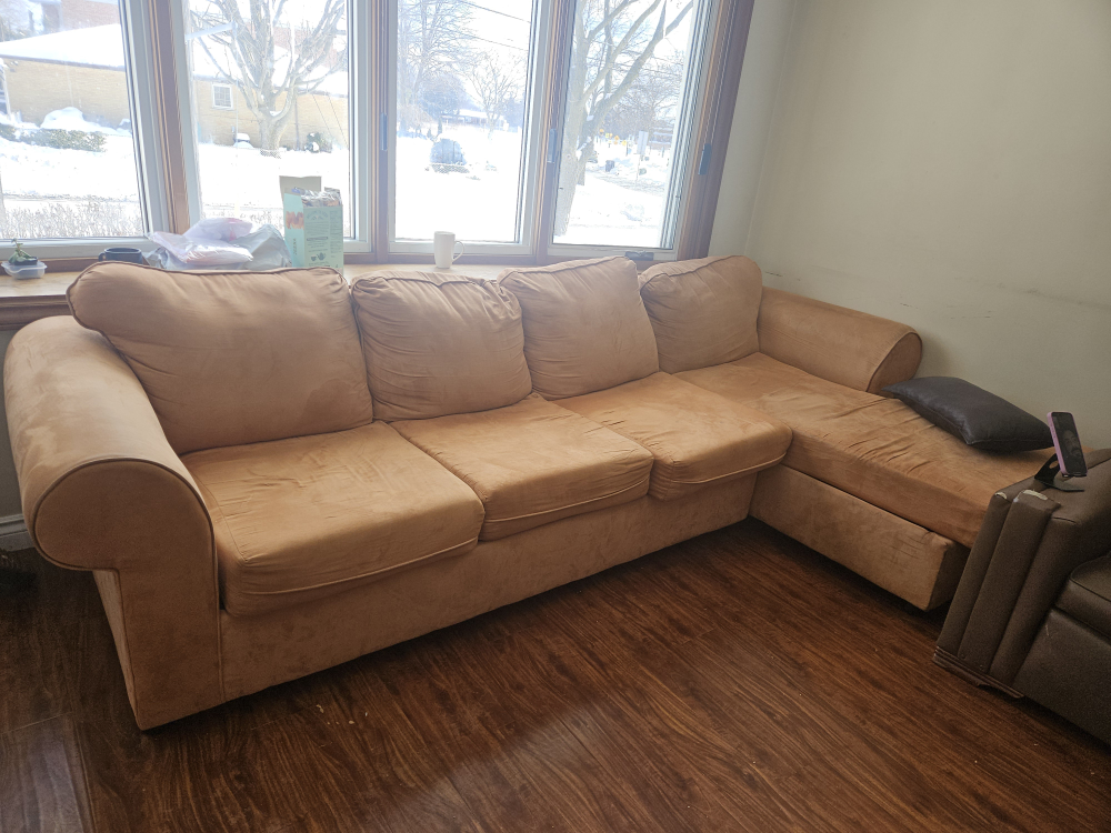 Beige L-Shaped Sectional Sofa - photo 4