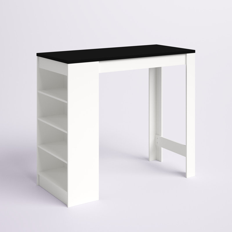 Modern Black and White Kitchen Island with Storage