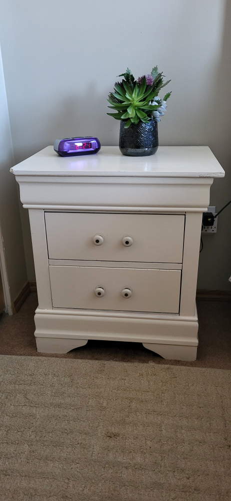 White Two-Drawer Nightstand