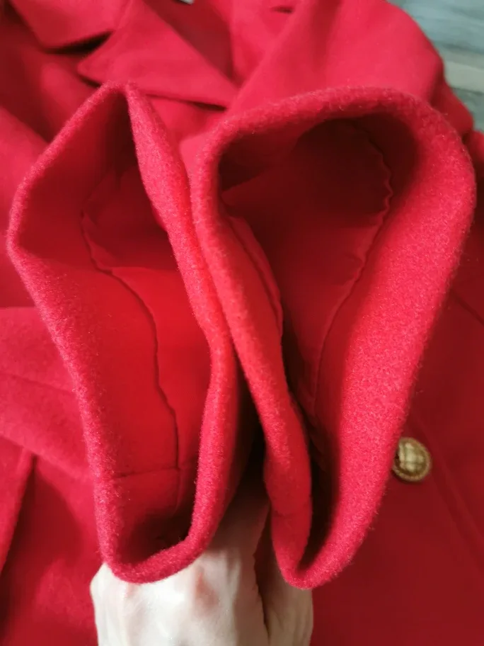 Grace Karin Red Double Breasted Peacoat - Size M image indicator(4)