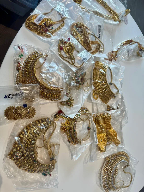 Gold-toned Indian bridal jewellery collection image indicator(10)