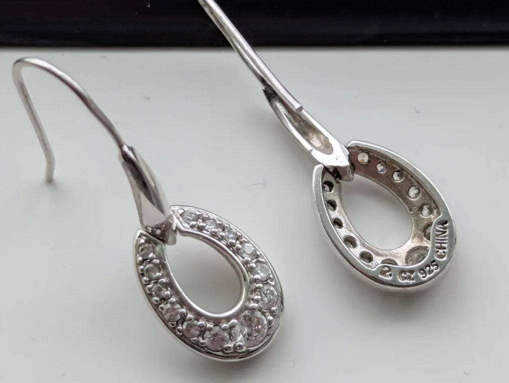 Sterling Silver Earrings with Cubic Zirconia thumbnail