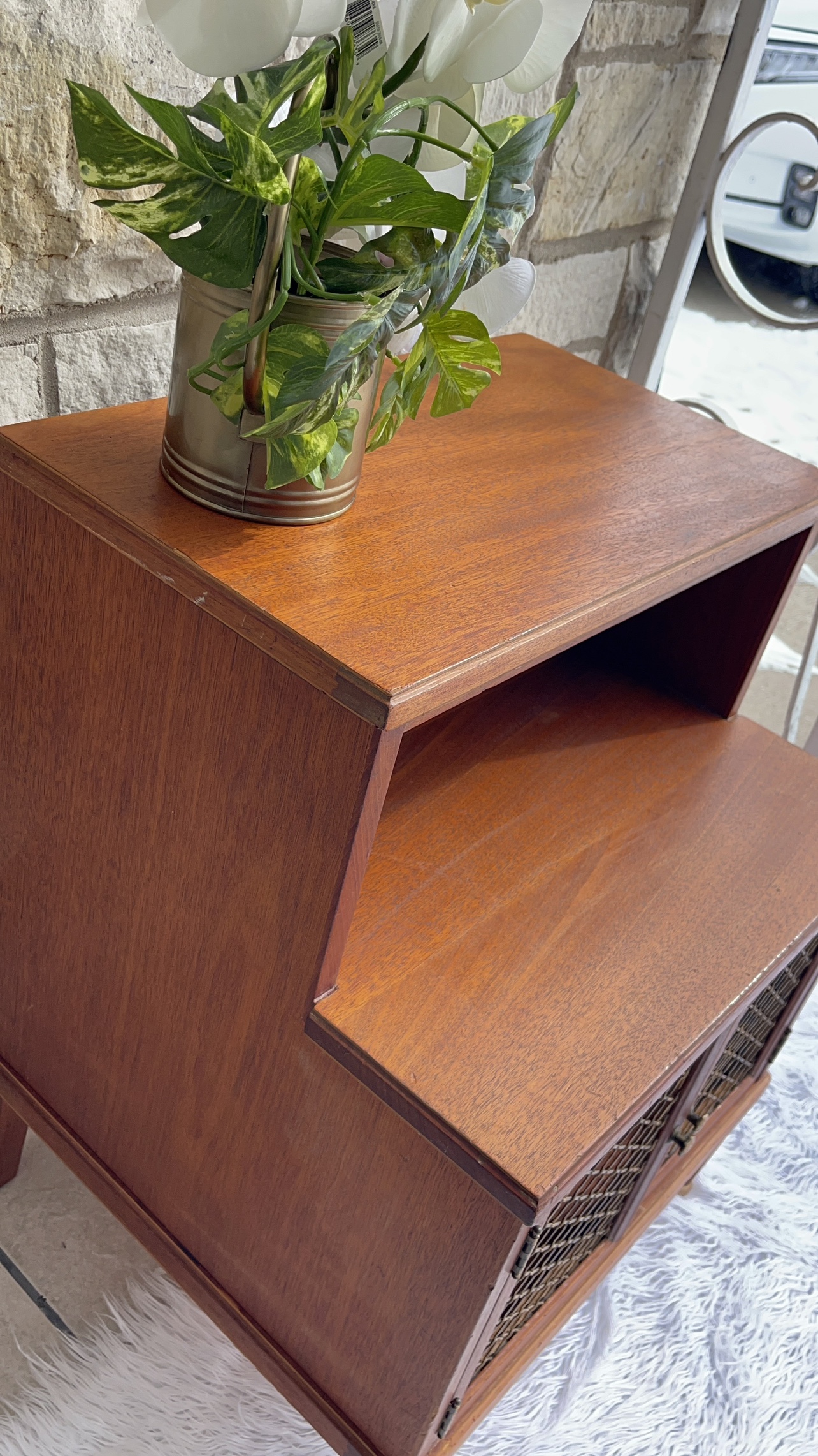 MCM Walnut nightstand/ side table - photo 4