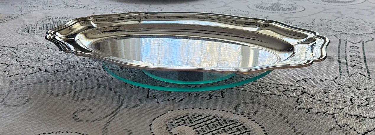 Vintage Guy Degrenne Silver Plated Oval Serving Tray image indicator(3)