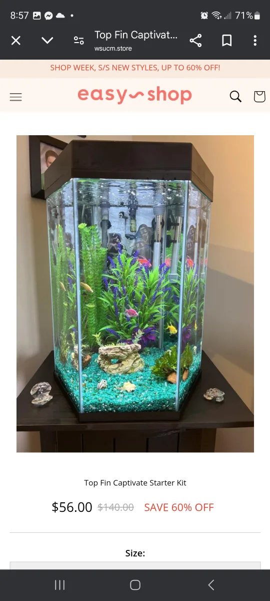 Top Fin 20 Gallon Hexagon Aquarium thumbnail