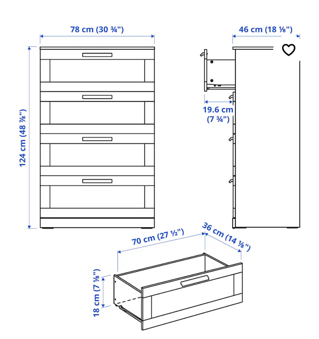 IKEA BRIMNES 4-Drawer Chest White - photo 3