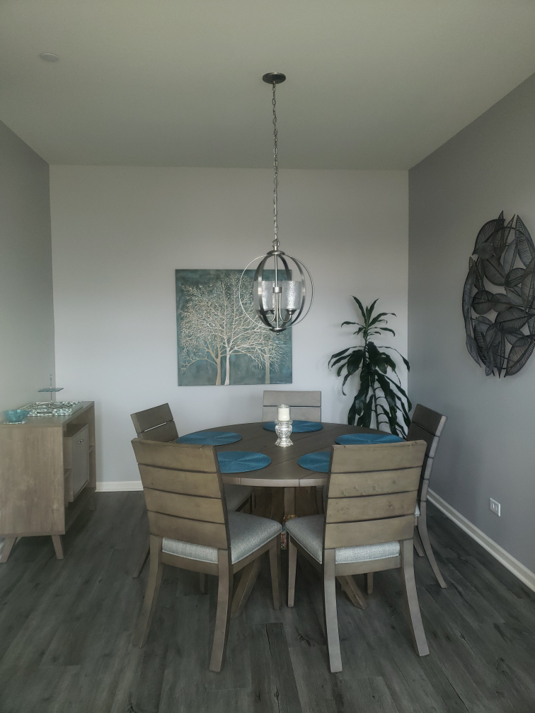 54 inch Round Wood Dining Table with Six Chairs - photo 2