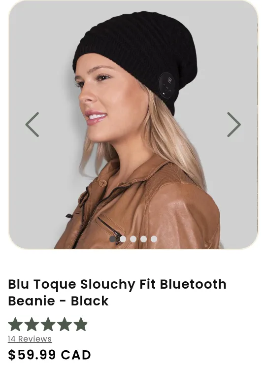 Brand New Black Bluetooth Beanie image indicator(6)