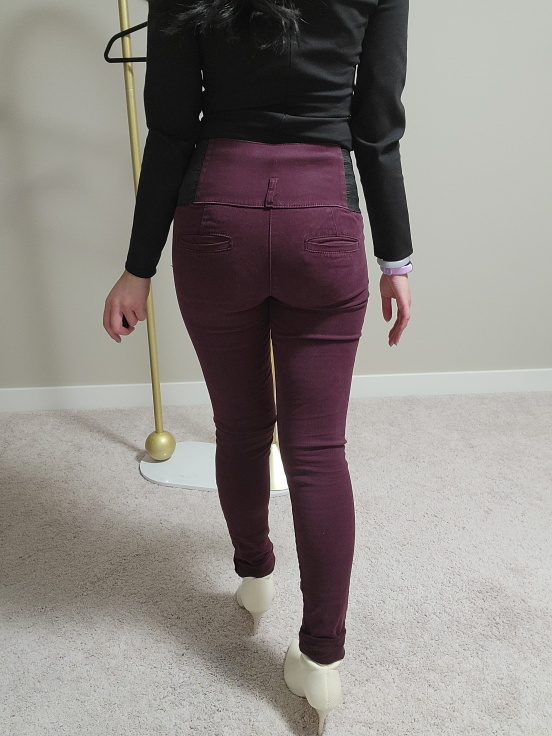 Burgundy High-Waisted Skinny Jeans - photo 2
