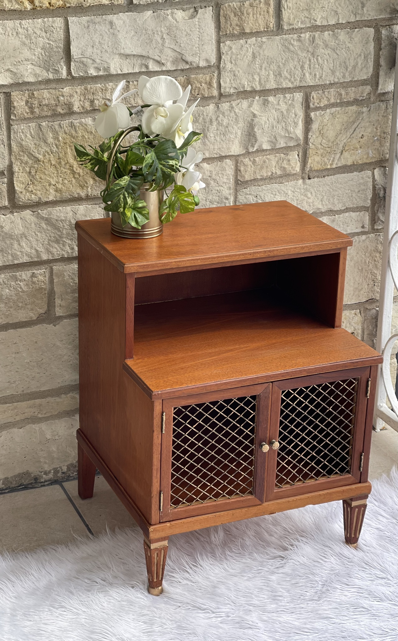 MCM Walnut nightstand/ side table - photo 3