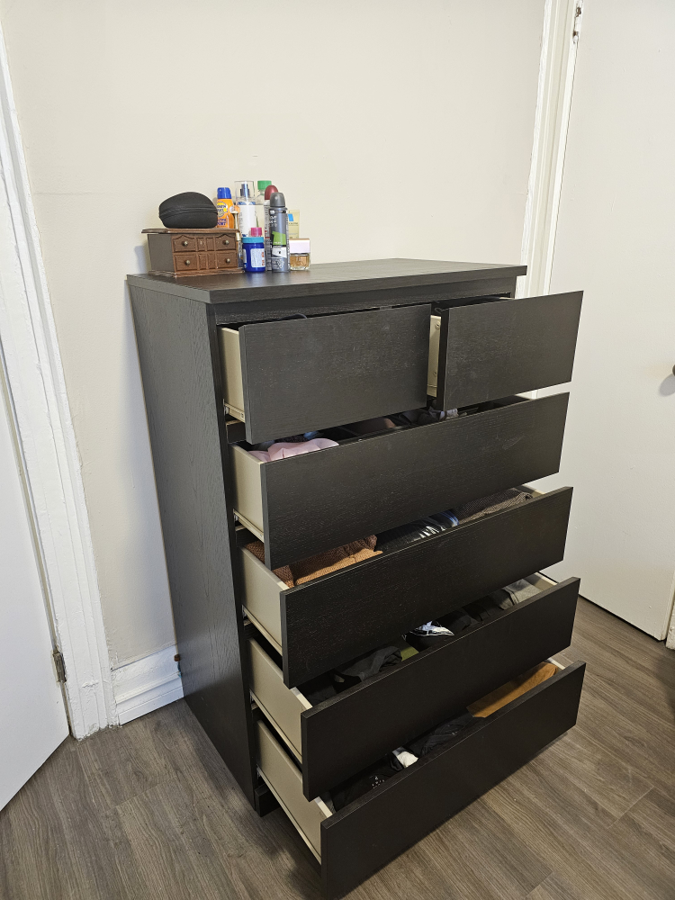 IKEA MALM 6-Drawer Chest, dark brown - photo 4