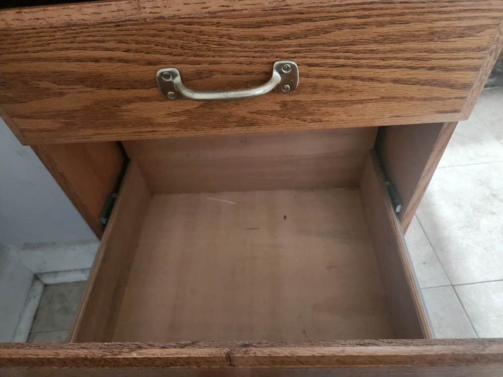 Oak Drop-Leaf Desk with Three Drawers - photo 4